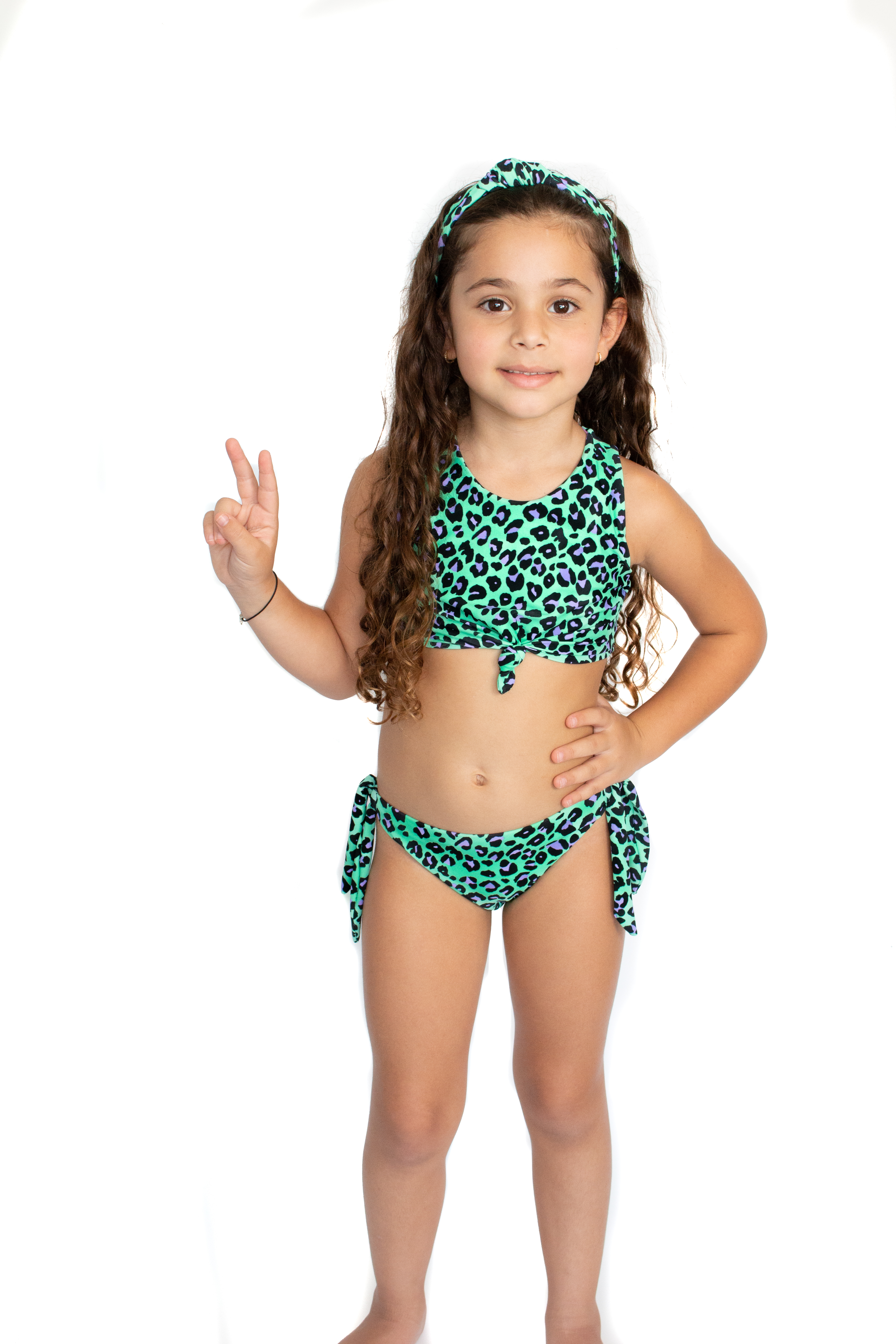 Acqua Leopard Bikini Swimsuit featuring a stylish leopard print design, made from comfortable printed Lycra with UPF 50+ sun protection.