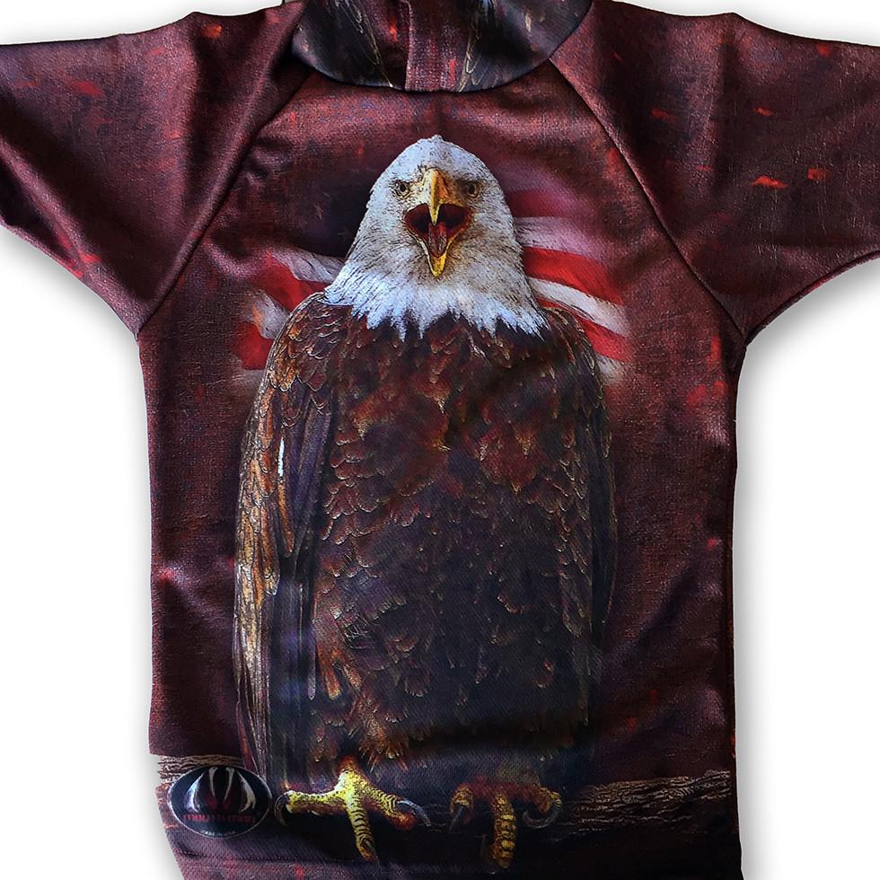 BALD EAGLE USA Hoodie Sport Shirt featuring a vibrant eagle design, made from recycled materials, perfect for outdoor activities.