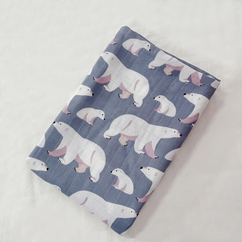 A soft and breathable Bamboo Swaddle made from 70% bamboo and 30% cotton, measuring 47" x 47", perfect for wrapping babies.