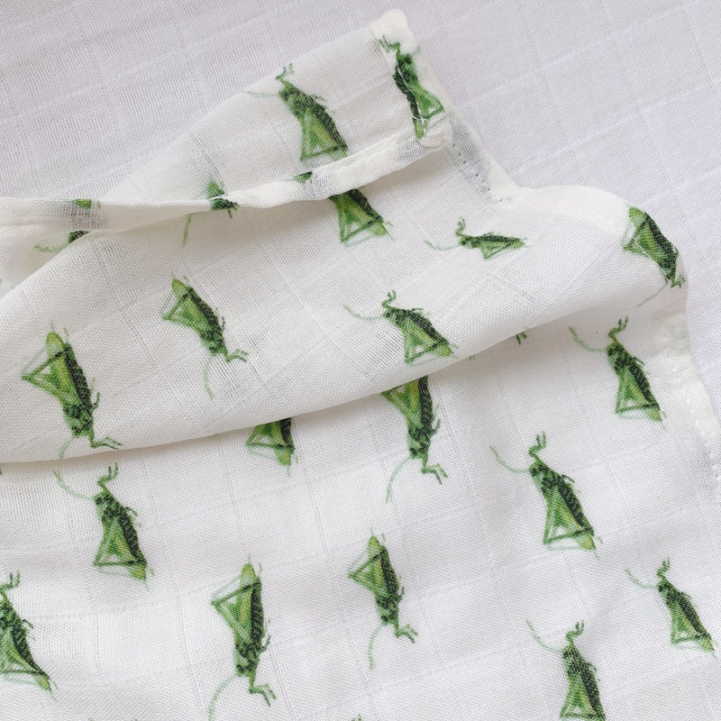 A soft and breathable Bamboo Swaddle made from 70% bamboo and 30% cotton, measuring 47" x 47", perfect for wrapping babies.