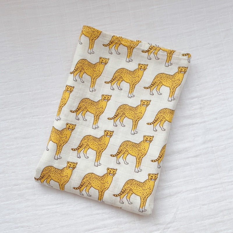 A soft and breathable Bamboo Swaddle made from 70% bamboo and 30% cotton, measuring 47" x 47", perfect for wrapping babies.