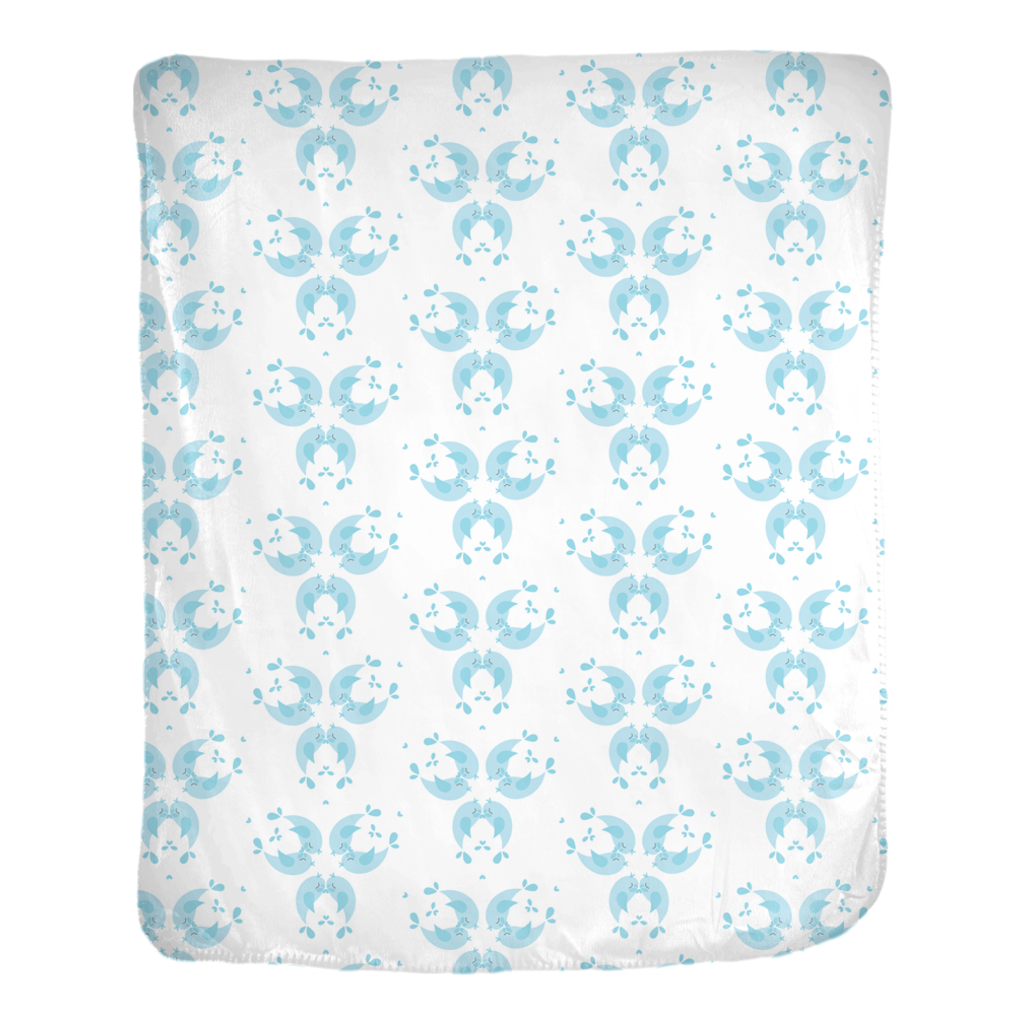 Blue Birdie Spin Minky Blanket showcasing soft velveteen and fleece materials in a cozy setting.