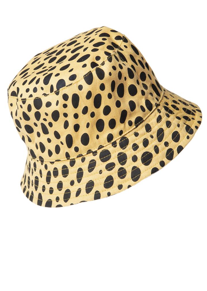 Cheetah Bucket Hat for kids, featuring a playful cheetah print design, made from durable canvas material, suitable for ages 3-10.