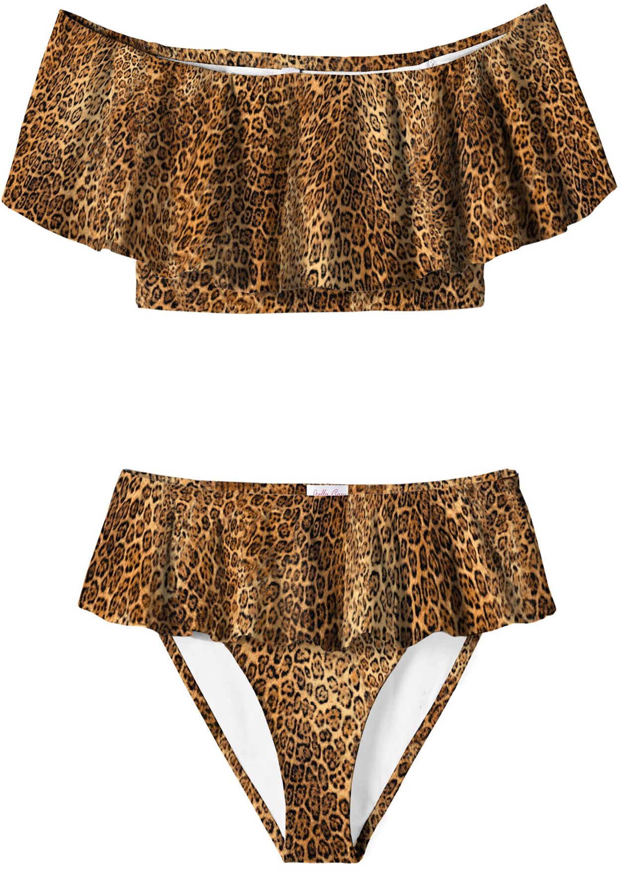 Cheetah Draped Bikini featuring a stylish cheetah print design, perfect for girls' beachwear.