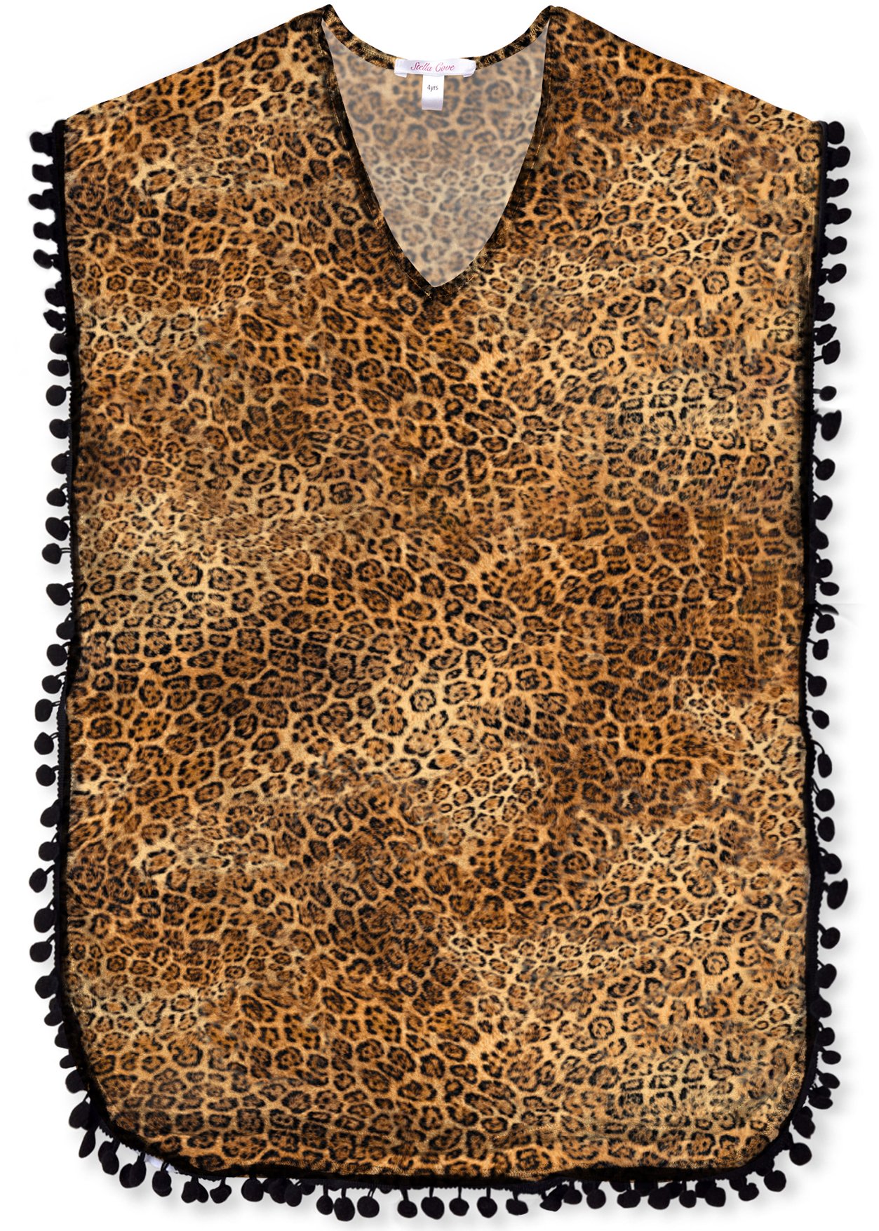 Cheetah print poncho beach cover-up draped elegantly on a sandy beach.