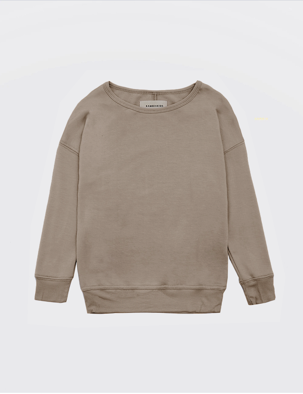 Clay Crewneck made from recycled bamboo, featuring a soft texture and gender-neutral design for kids.