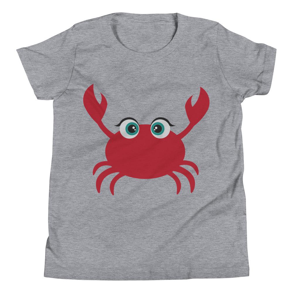 A vibrant Crab Kritter Kids T-Shirt made from soft jersey cotton, featuring a playful crab design, perfect for children.