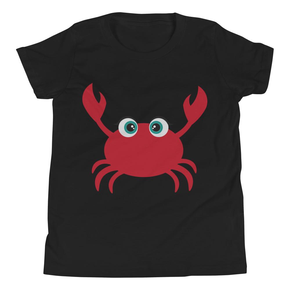 A vibrant Crab Kritter Kids T-Shirt made from soft jersey cotton, featuring a playful crab design, perfect for children.