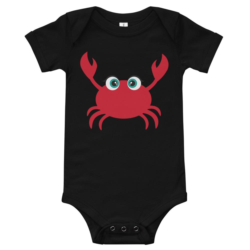 A soft cotton Crab Kritter Onesie featuring a playful crab design, perfect for babies aged 3-24 months.