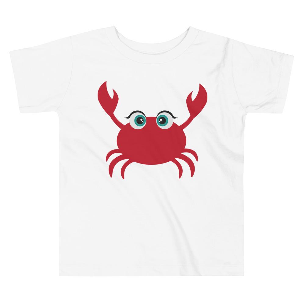 A colorful Crab Kritter Toddler T-shirt made of 100% cotton, featuring a playful crab design, perfect for young children.