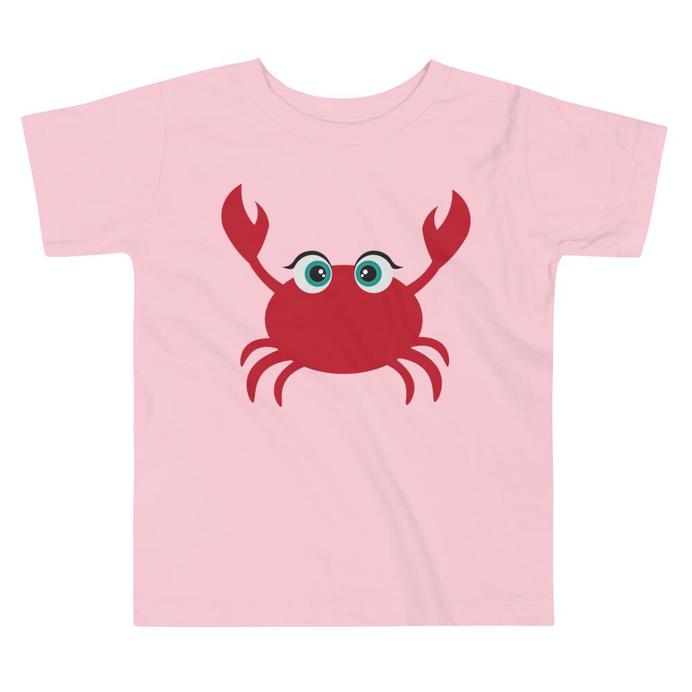 A colorful Crab Kritter Toddler T-shirt made of 100% cotton, featuring a playful crab design, perfect for young children.