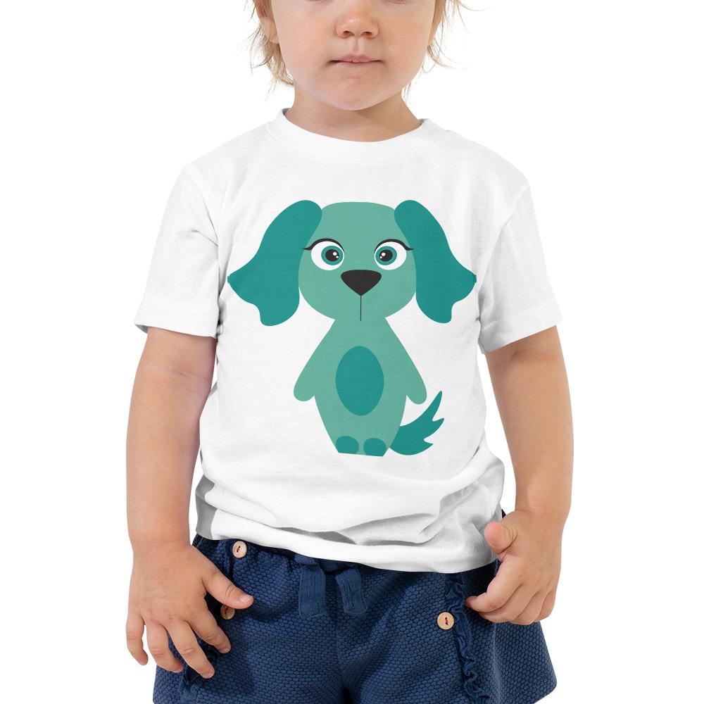 A cute Dog Kritter Toddler T-shirt made of 100% cotton, featuring a playful dog design, perfect for young children.