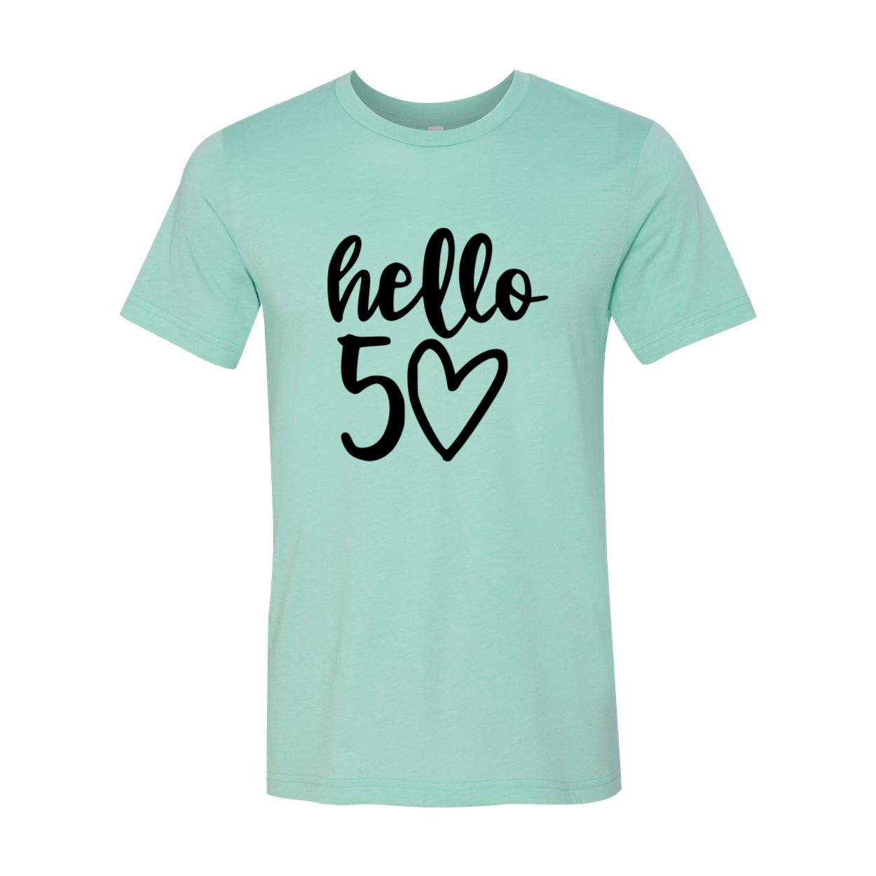 DT0264 Hello 50 Shirt in various colors, showcasing its soft fabric and stylish design.