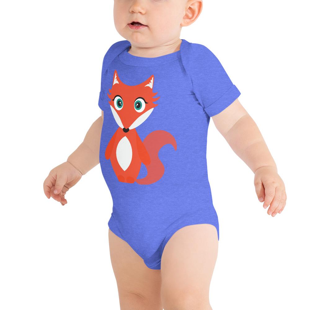 A cozy Fox Kritter Onesie made of soft cotton, featuring an envelope neckline and snap leg closure, perfect for babies.