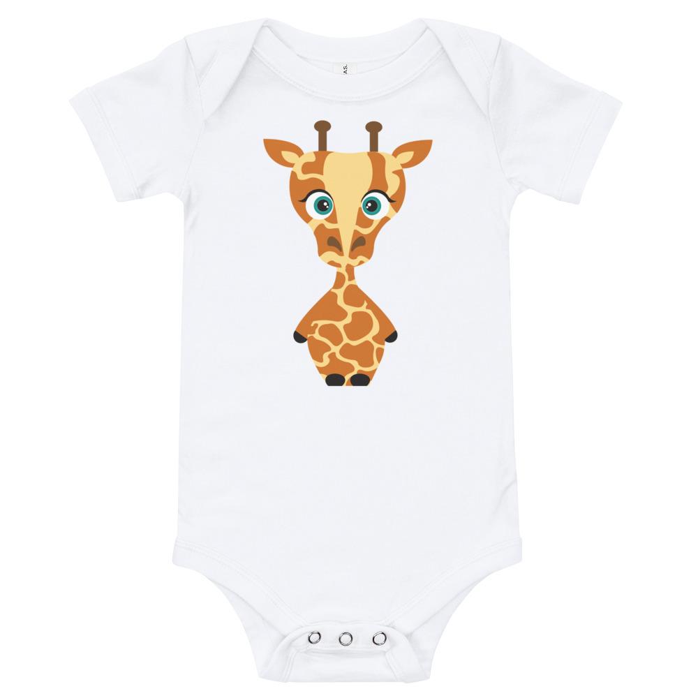 Giraffe Kritter Onesie made of soft cotton, featuring an envelope neckline and snap leg closure, perfect for infants.