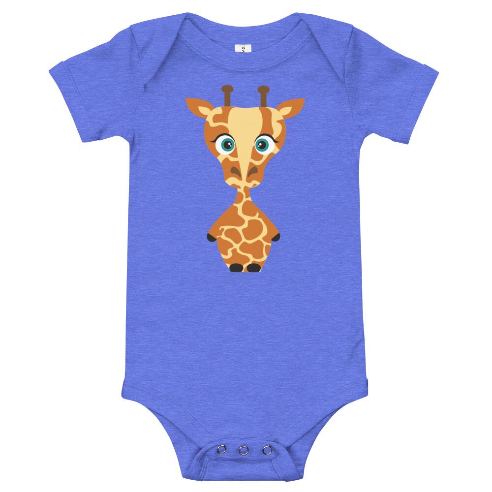 Giraffe Kritter Onesie made of soft cotton, featuring an envelope neckline and snap leg closure, perfect for infants.