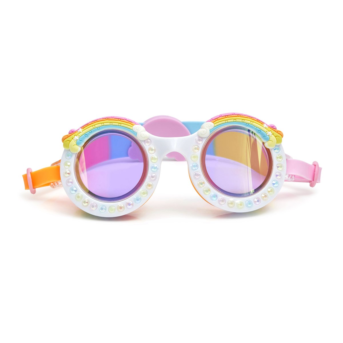 Colorful Goggles Rainbow made of silicone, featuring UV protection and anti-fog technology, suitable for children aged 6 and up.