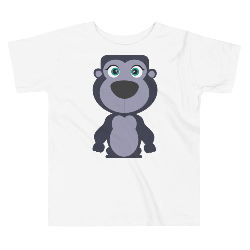 Gorilla Kritter Toddler T-shirt in vibrant colors, made from 100% cotton, featuring a playful gorilla design, perfect for young children.