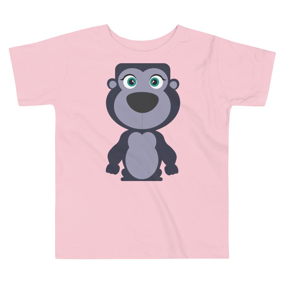 Gorilla Kritter Toddler T-shirt in vibrant colors, made from 100% cotton, featuring a playful gorilla design, perfect for young children.