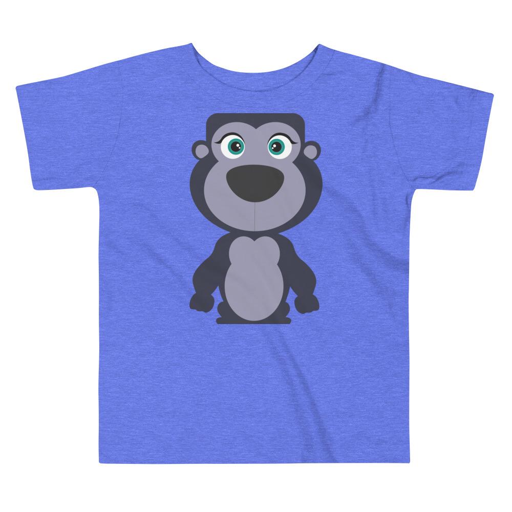 Gorilla Kritter Toddler T-shirt in vibrant colors, made from 100% cotton, featuring a playful gorilla design, perfect for young children.