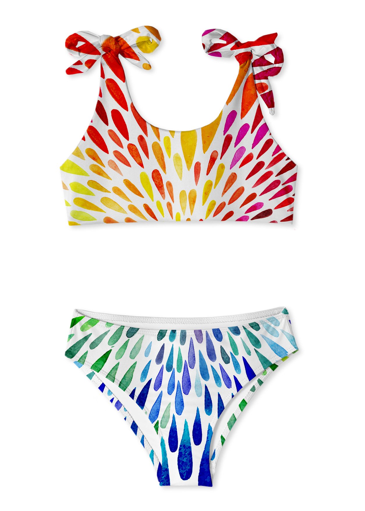 A vibrant Happy Splash Bikini featuring bright colors and stylish design, perfect for summer beach outings.