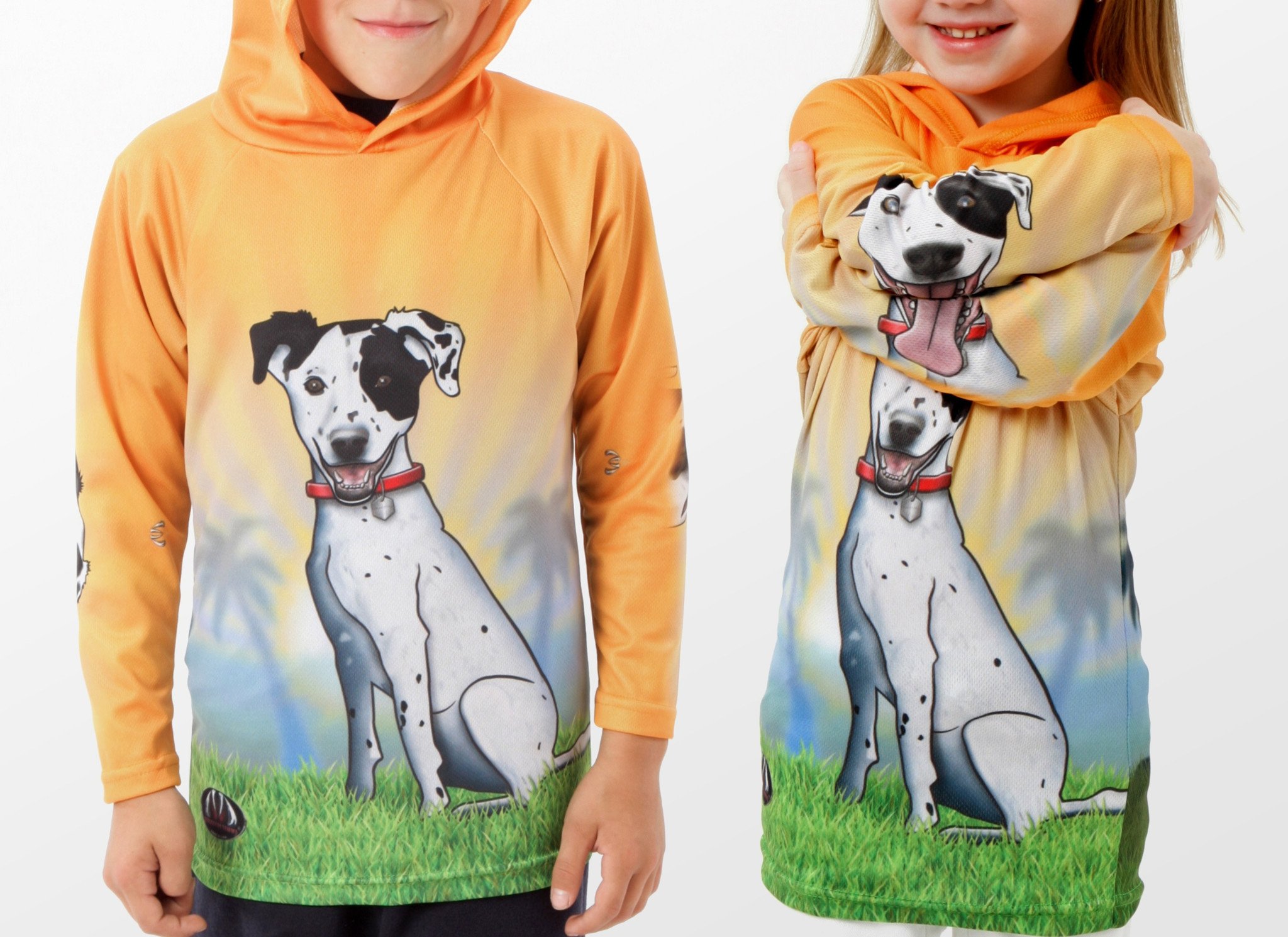 HOUND DOG Hoodie Sport Shirt by MOUTHMAN® featuring vibrant graphics and a unique design showcasing a giant mouth.