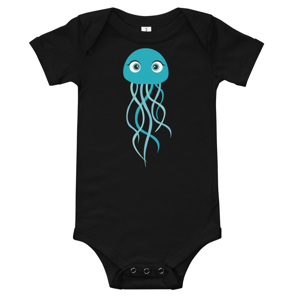 Jellyfish Kritter Onesie made of soft cotton, featuring an envelope neckline and snap leg closure, perfect for babies.