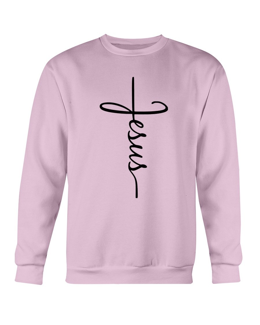 A cozy Jesus sweatshirt featuring a classic fit, made from a soft cotton-polyester blend, perfect for casual wear.