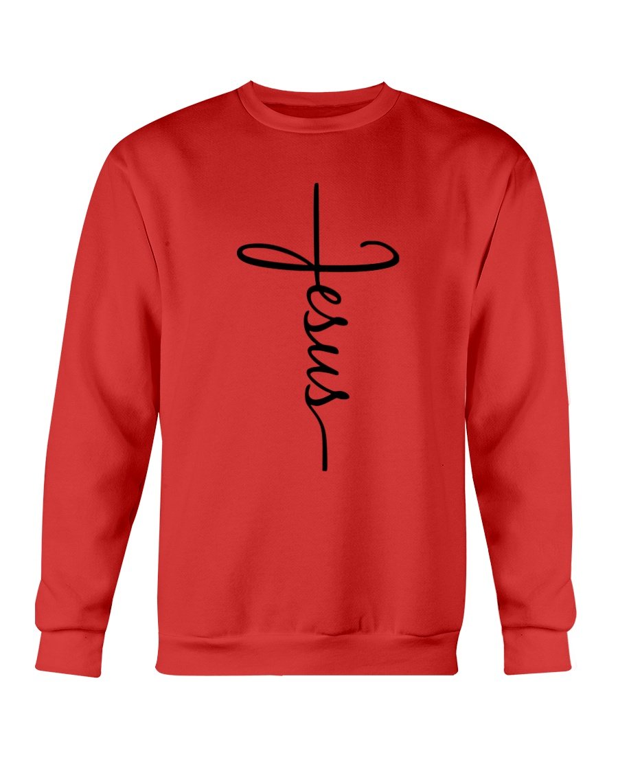 A cozy Jesus sweatshirt featuring a classic fit, made from a soft cotton-polyester blend, perfect for casual wear.