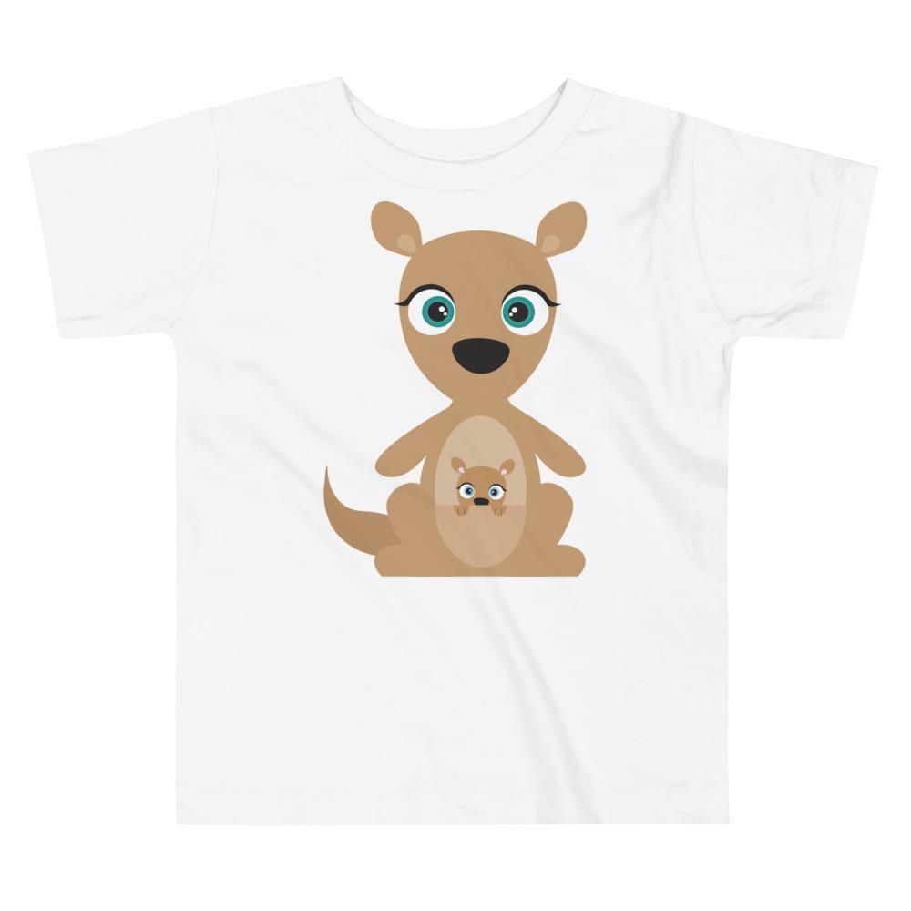 Kangaroo Kritter Toddler T-shirt in vibrant colors with a playful kangaroo design, made from 100% cotton for comfort.