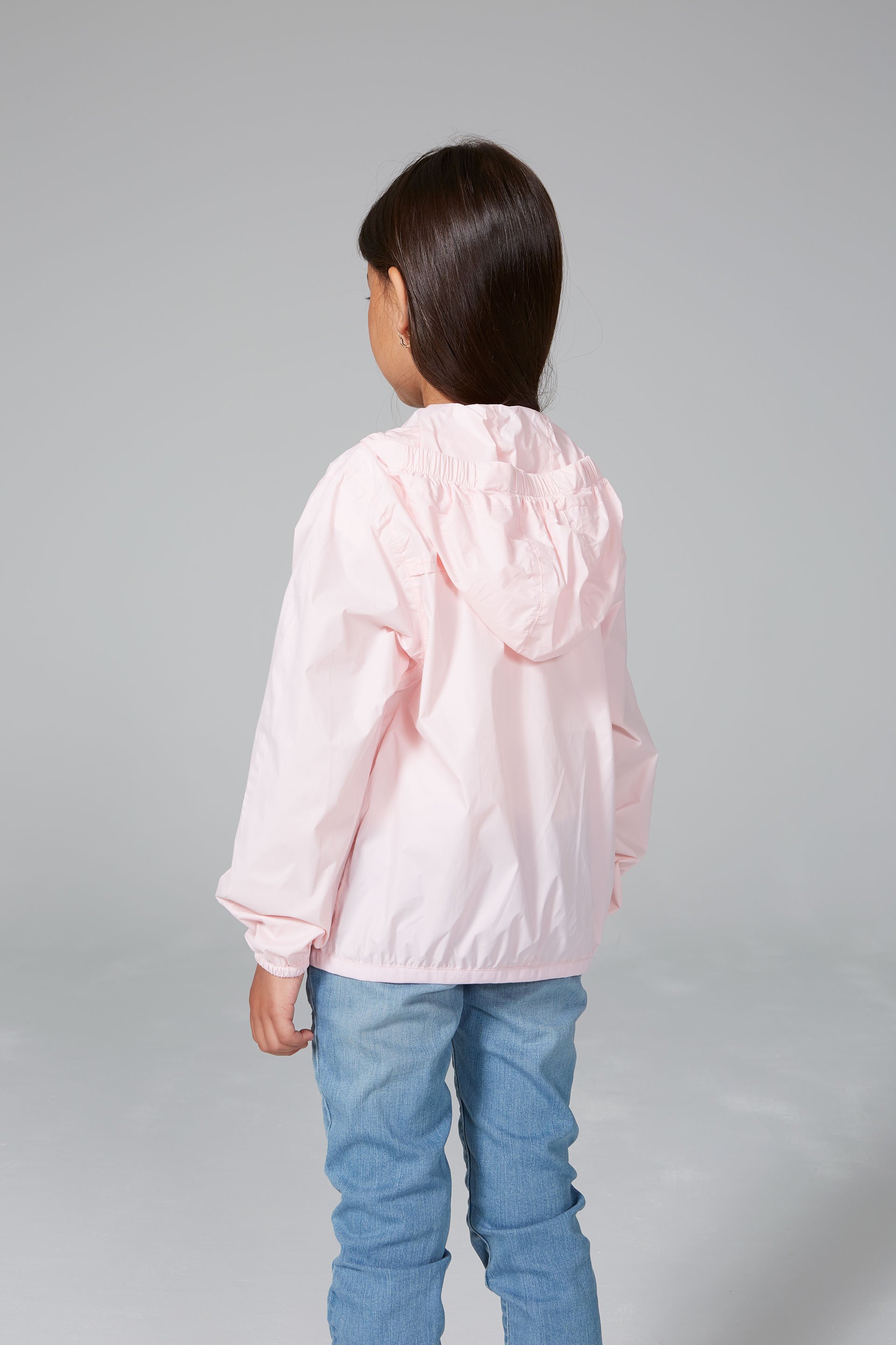 Kids Ballet Slipper Full Zip Packable Rain Jacket in vibrant colors, showcasing its waterproof design and packable feature.