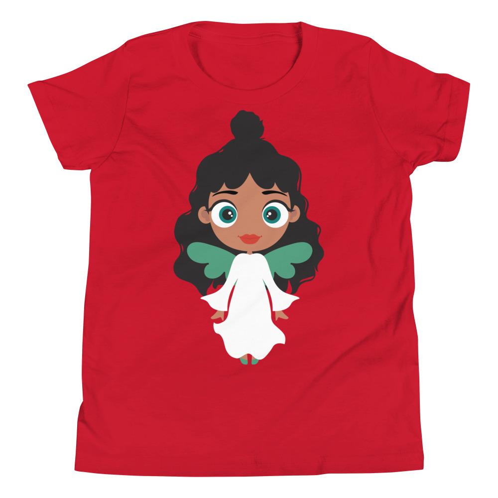 Kritter Christmas Angel Kids T-Shirt featuring festive design in soft jersey cotton, perfect for holiday celebrations.