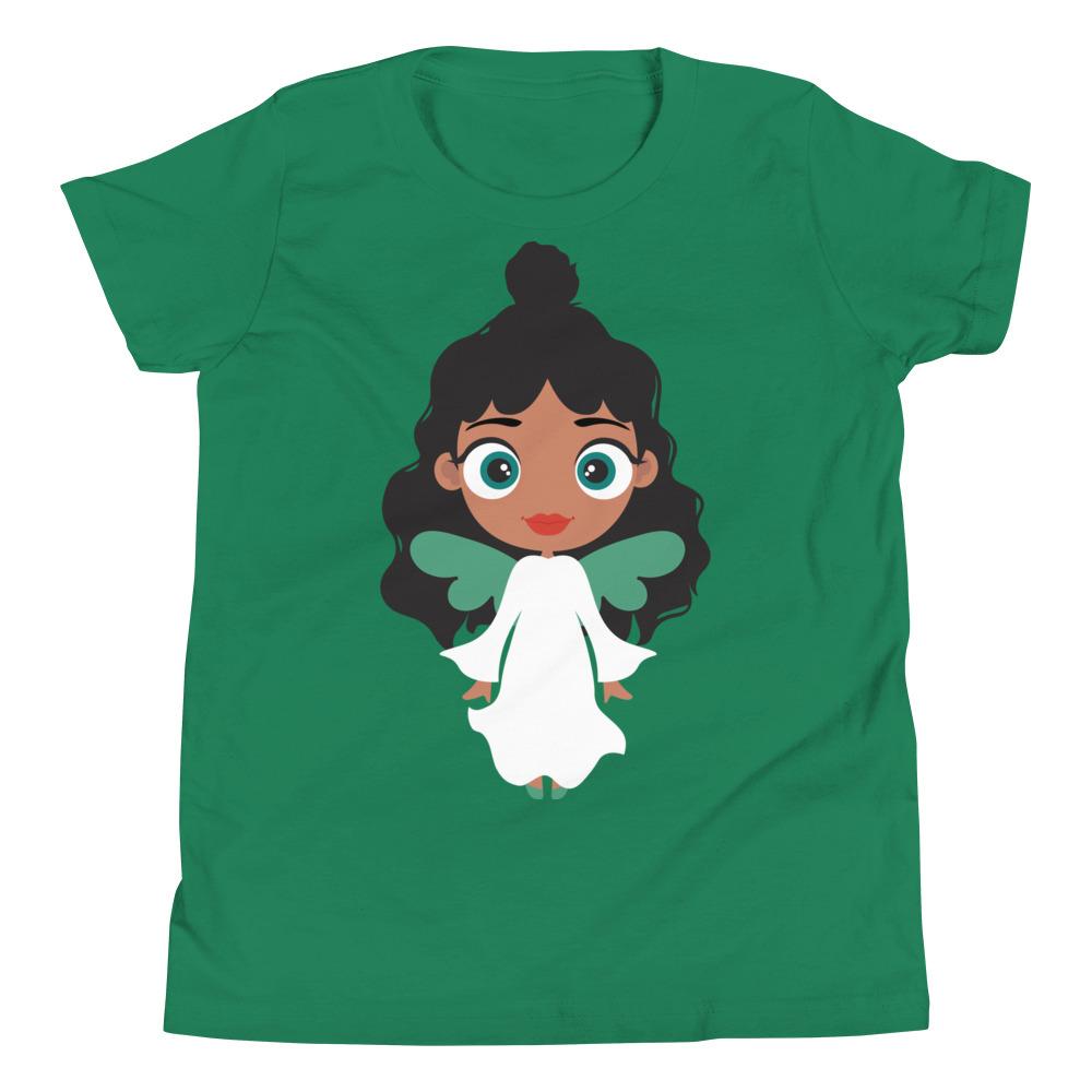 Kritter Christmas Angel Kids T-Shirt featuring festive design in soft jersey cotton, perfect for holiday celebrations.