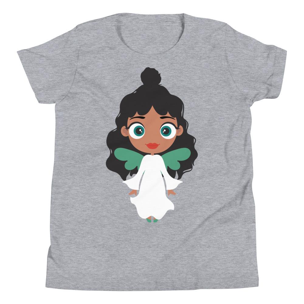 Kritter Christmas Angel Kids T-Shirt featuring festive design in soft jersey cotton, perfect for holiday celebrations.