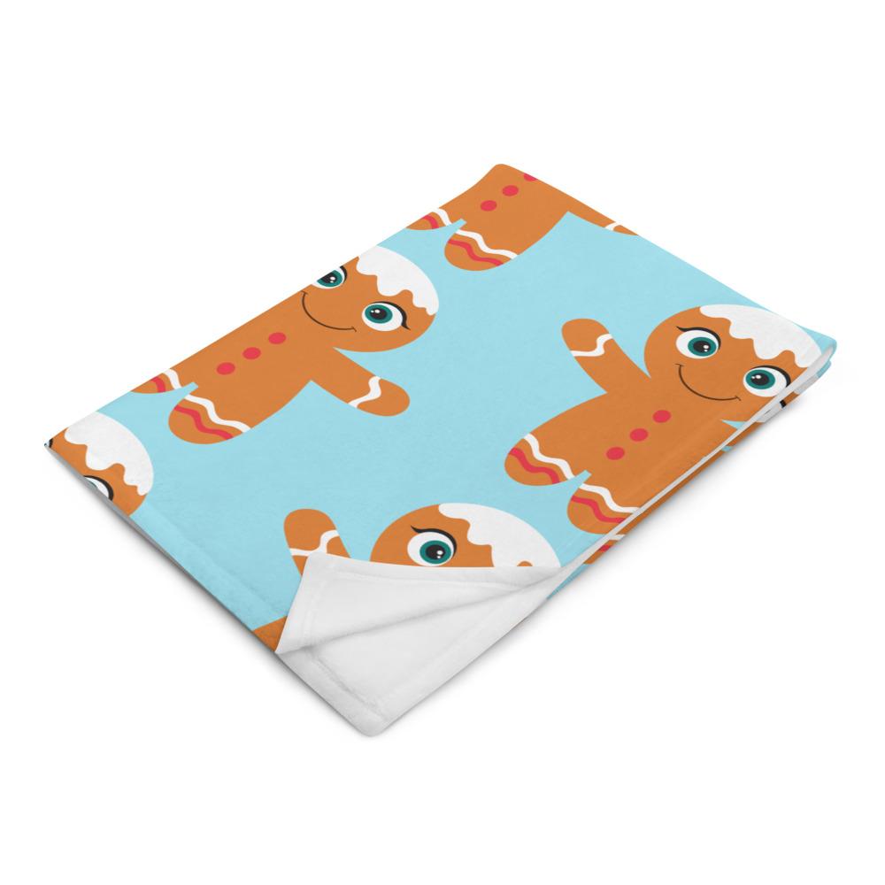 Kritter Christmas Gingerbread Man Throw Blanket featuring festive gingerbread design and soft silk touch fabric.