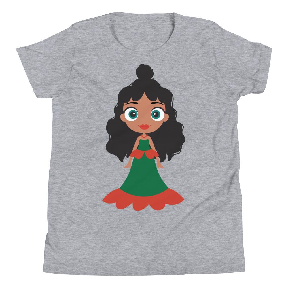 Kritter Christmas Girl Kids T-Shirt in festive design, made from soft jersey cotton, perfect for holiday celebrations.