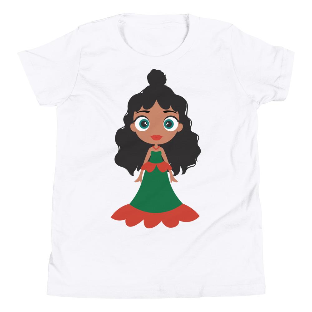 Kritter Christmas Girl Kids T-Shirt in festive design, made from soft jersey cotton, perfect for holiday celebrations.