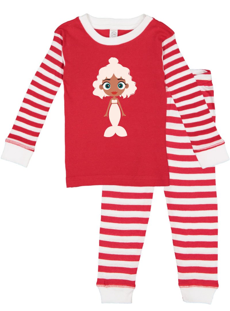 Kritter Christmas Mermaid Infant/Toddler Pajamas featuring a colorful mermaid design, perfect for festive holiday wear.