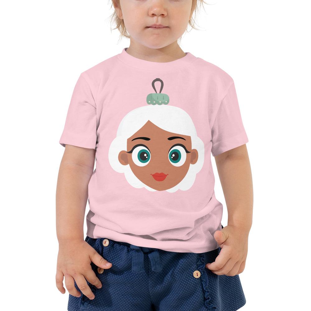 Kritter Christmas Mrs Claus Toddler T-shirt in festive red with white trim, featuring a playful Mrs Claus design, perfect for holiday celebrations.