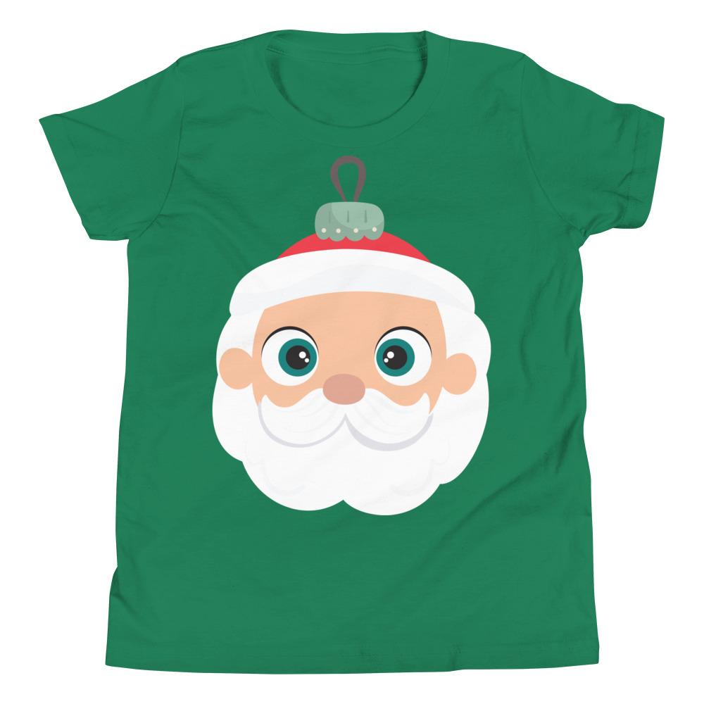 Kritter Christmas Santa Ornament Kids T-Shirt featuring a festive Santa design, made from soft jersey cotton, perfect for holiday celebrations.