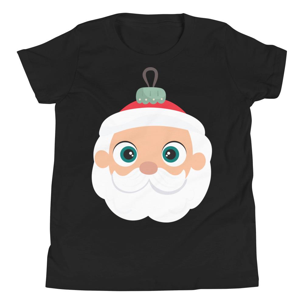 Kritter Christmas Santa Ornament Kids T-Shirt featuring a festive Santa design, made from soft jersey cotton, perfect for holiday celebrations.