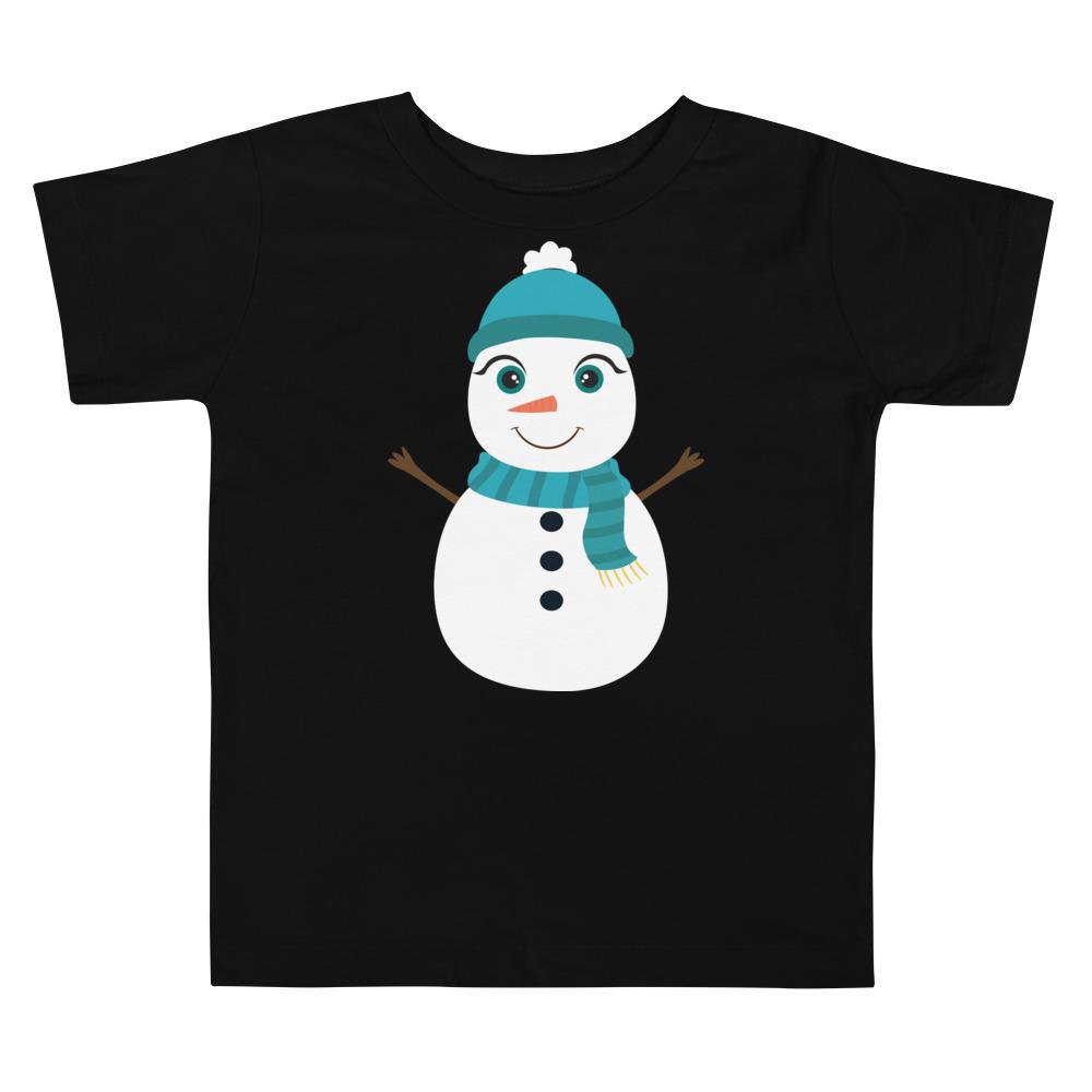 Kritter Christmas Snowman Toddler T-shirt featuring a cute snowman design on a soft cotton fabric.