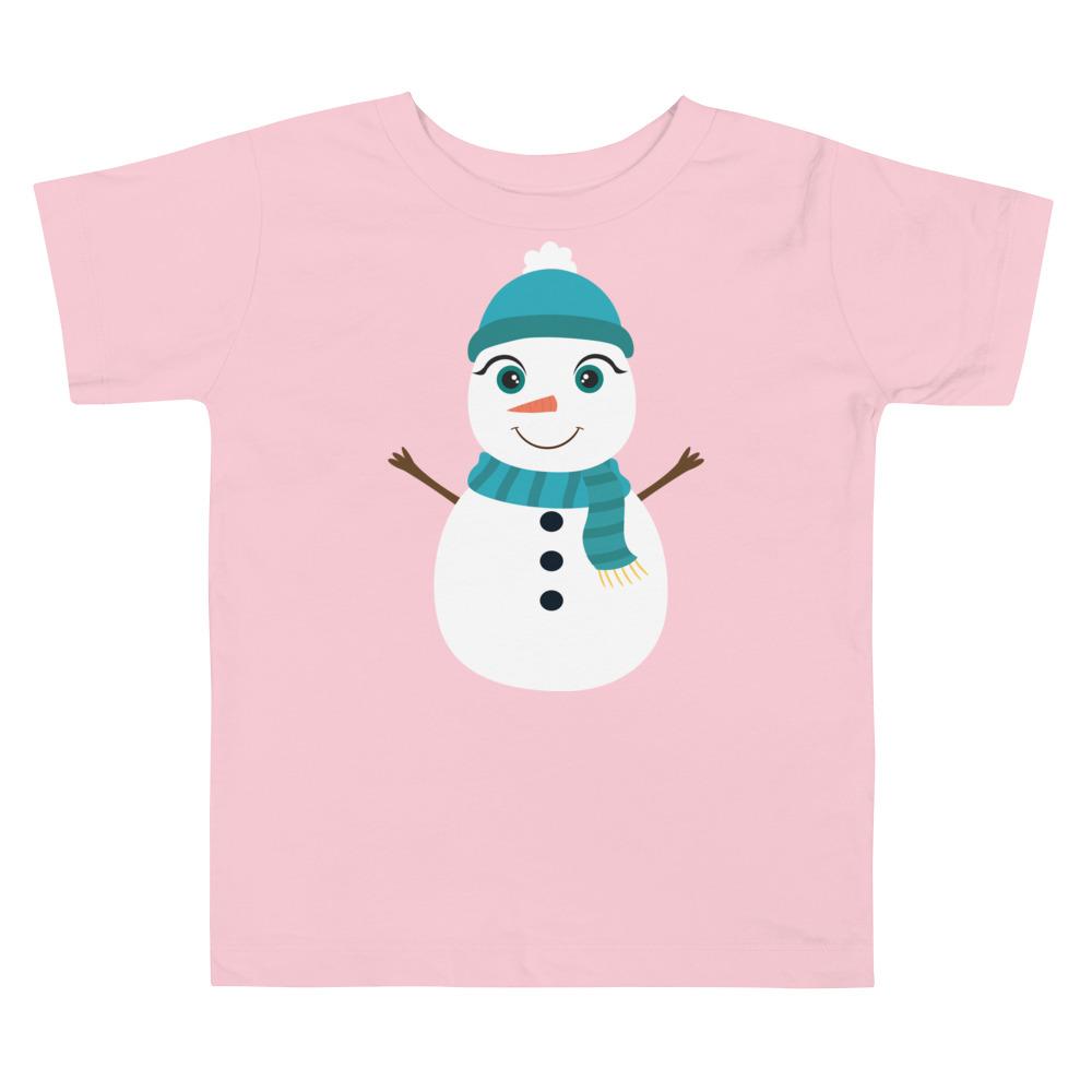 Kritter Christmas Snowman Toddler T-shirt featuring a cute snowman design on a soft cotton fabric.