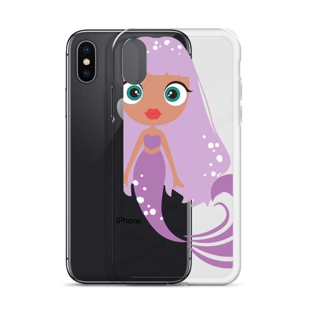 Kritter Mermaid iPhone Case featuring a colorful mermaid design with a solid polycarbonate back and flexible TPU sides.