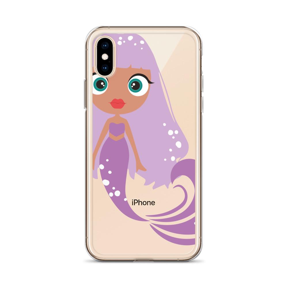 Kritter Mermaid iPhone Case featuring a colorful mermaid design with a solid polycarbonate back and flexible TPU sides.