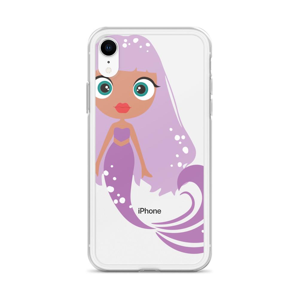 Kritter Mermaid iPhone Case featuring a colorful mermaid design with a solid polycarbonate back and flexible TPU sides.