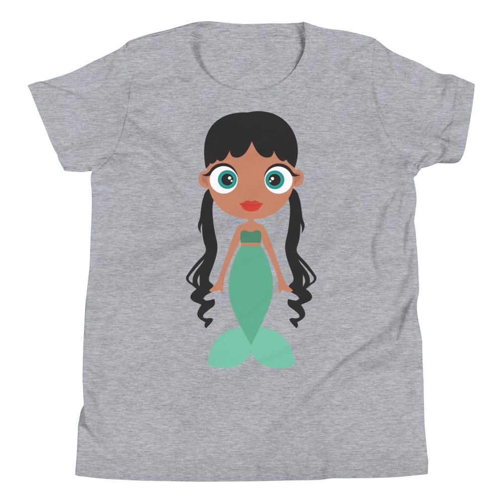 A colorful Mermaid Kids T-Shirt made from soft jersey cotton, featuring a playful mermaid design suitable for children.