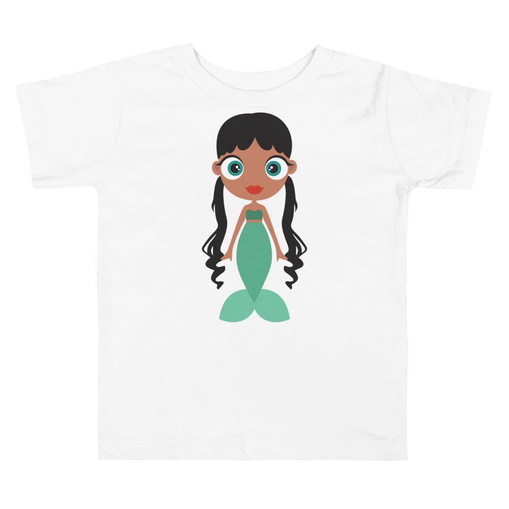 A colorful Mermaid Kritter Toddler T-shirt made of 100% cotton, featuring a playful mermaid design, perfect for young children.