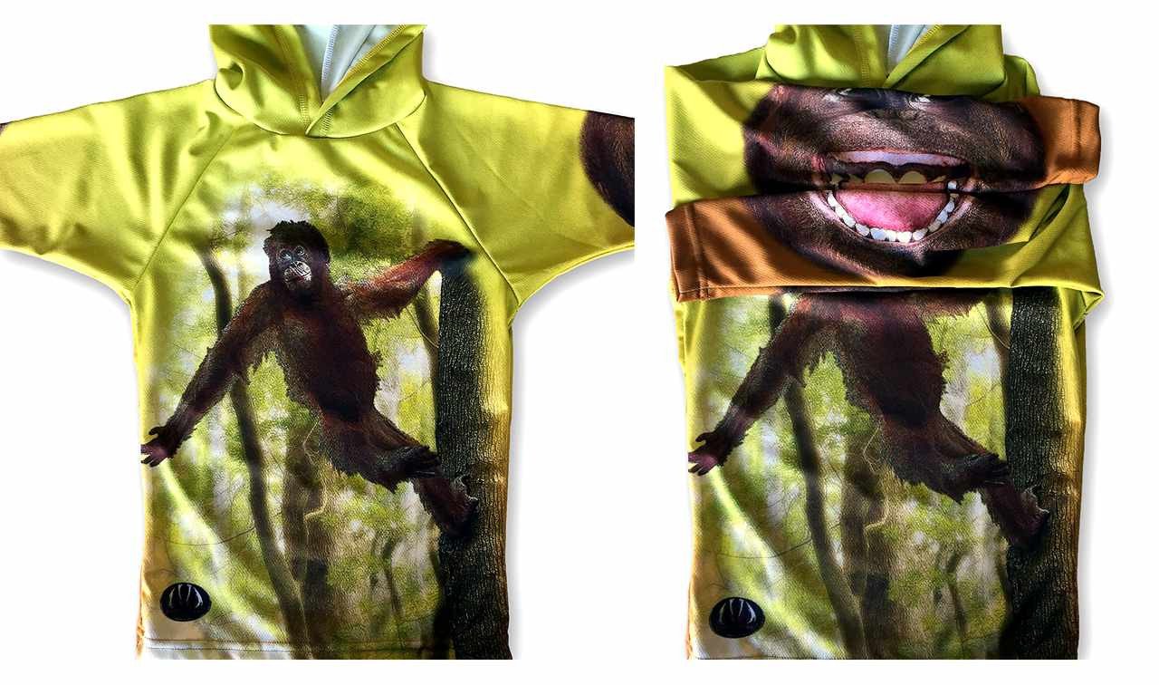 ORANGUTAN BUDDY Sport Shirt by MOUTHMAN® featuring vibrant graphics and a playful design.