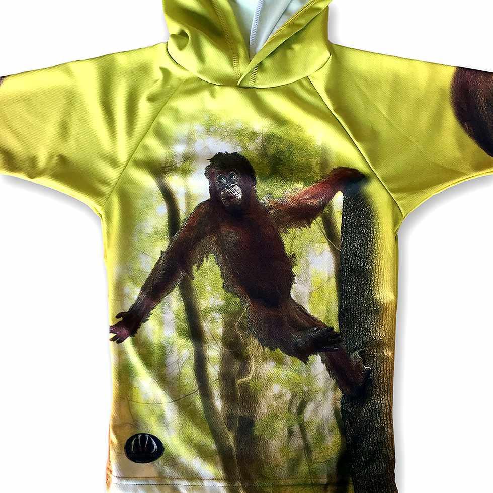 ORANGUTAN BUDDY Sport Shirt by MOUTHMAN® featuring vibrant graphics and a playful design.